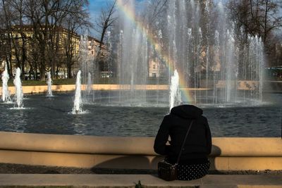 Reflection of trees in water