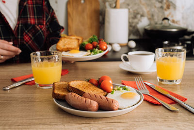 Close-up of food on table