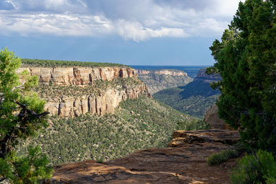 Scenic view of landscape against cloudy sky