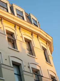 Low angle view of building against clear sky