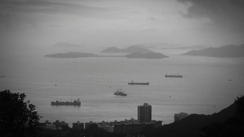 View of boats in sea