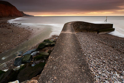 Scenic view of sea during sunset
