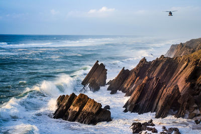 Panoramic view of sea against sky