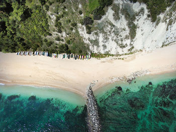 High angle view of beach