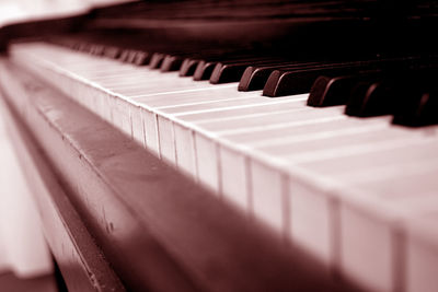 Close-up of piano keys