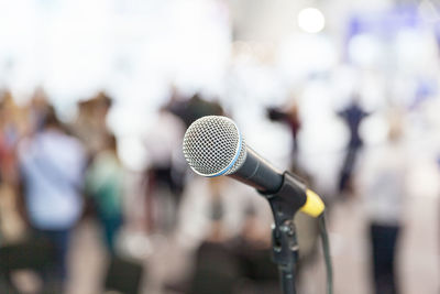 Close-up of microphone