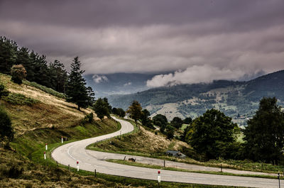 High angle view of road passing through landscape