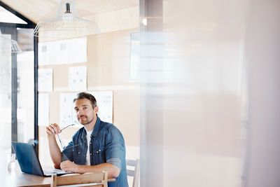 Portrait of businessman at office