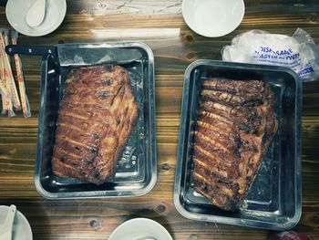 Close-up of food on table
