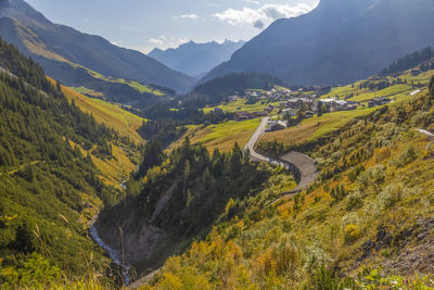 Scenic view of mountains against sky