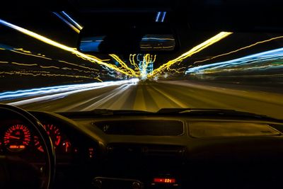 Traffic on road at night