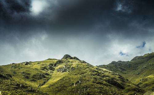 Scenic view of mountains against sky