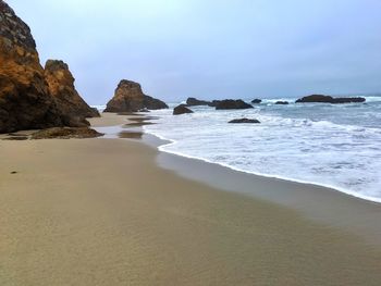 Scenic view of beach against sky