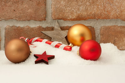 High angle view of christmas decoration