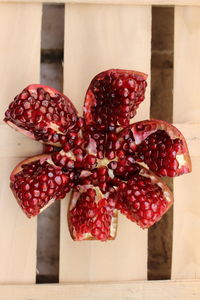 Close-up of strawberries on table