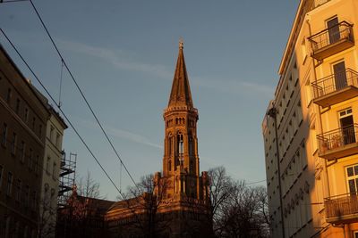 Low angle view of buildings against sky