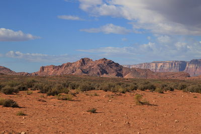 Scenic view of desert against sky