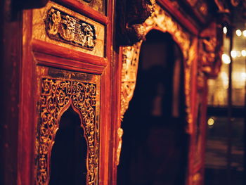 Close-up of door of temple