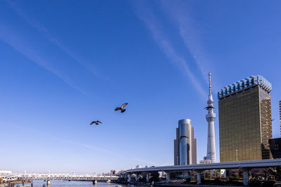 High angle view of cityscape against clear sky