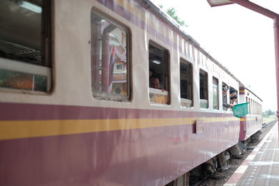 Train at railroad station platform