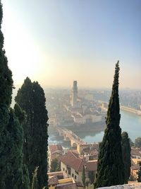 High angle view of townscape against sky