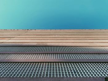 Low angle view of building against blue sky