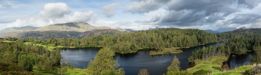 Panoramic view of lake against sky