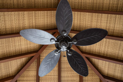 Ceiling fan on a rustic cabin