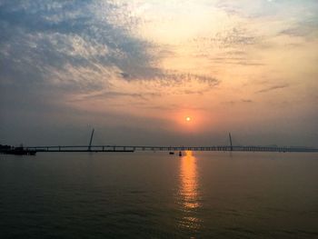 Scenic view of sea during sunset