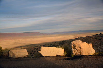 Scenic view of desert against sky