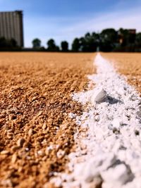 Surface level of landscape against the sky