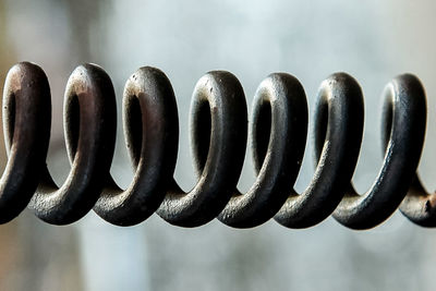 Close-up of black spiral metal