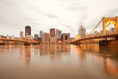 Downtown skyline and allegheny river, pittsburgh, pennsylvania, united states