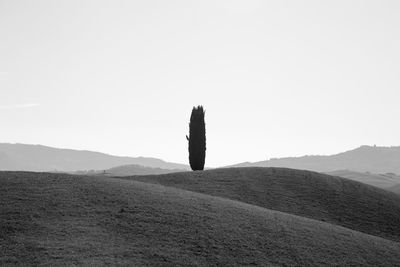 Scenic view of mountains against clear sky