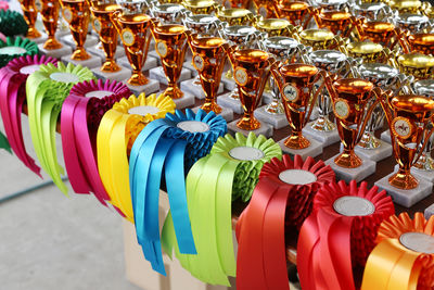 Full frame shot of colorful lanterns