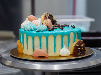 Close-up of dessert on table