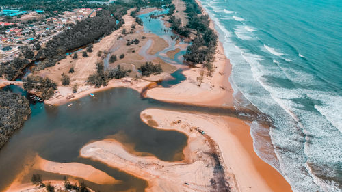 High angle view of beach