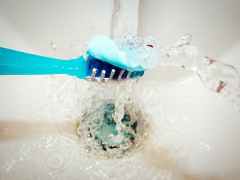 Close-up of toothbrush under water