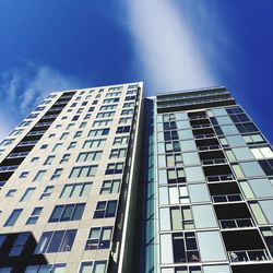 Low angle view of modern building against sky