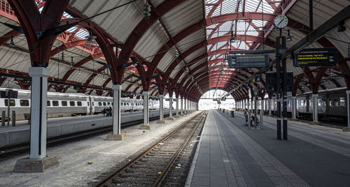 Train at railroad station platform