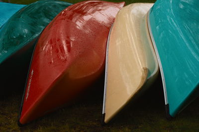 High angle view of multi colored cake