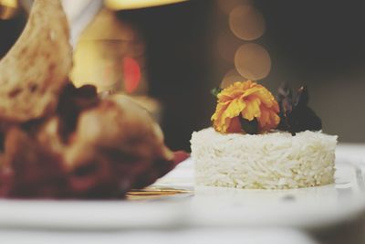 Close-up of flowers in plate