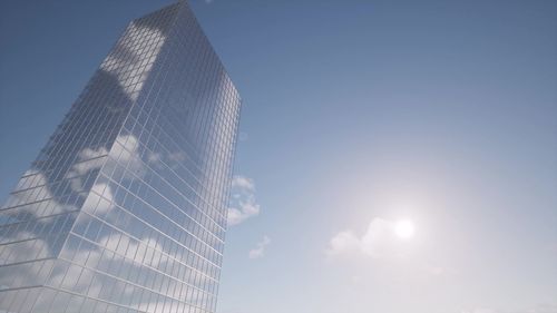 Low angle view of modern building against sky