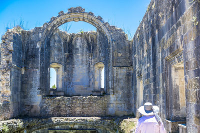 Low angle view of a temple against clear sky