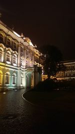 View of illuminated building at night