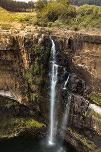 Scenic view of waterfall