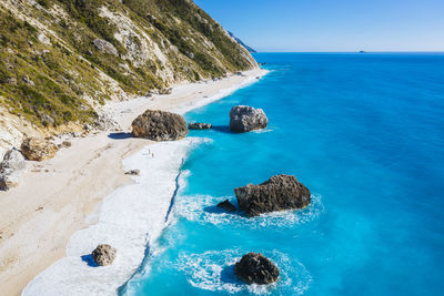 Panoramic view of sea and rocks