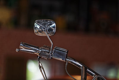 Close-up of bicycle on table