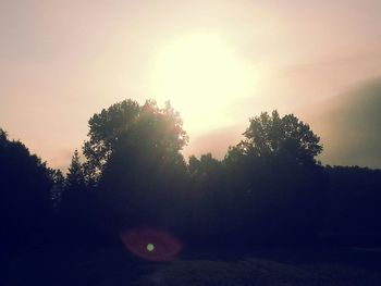 Silhouette of trees against sky