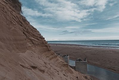 Scenic view of beach against sky